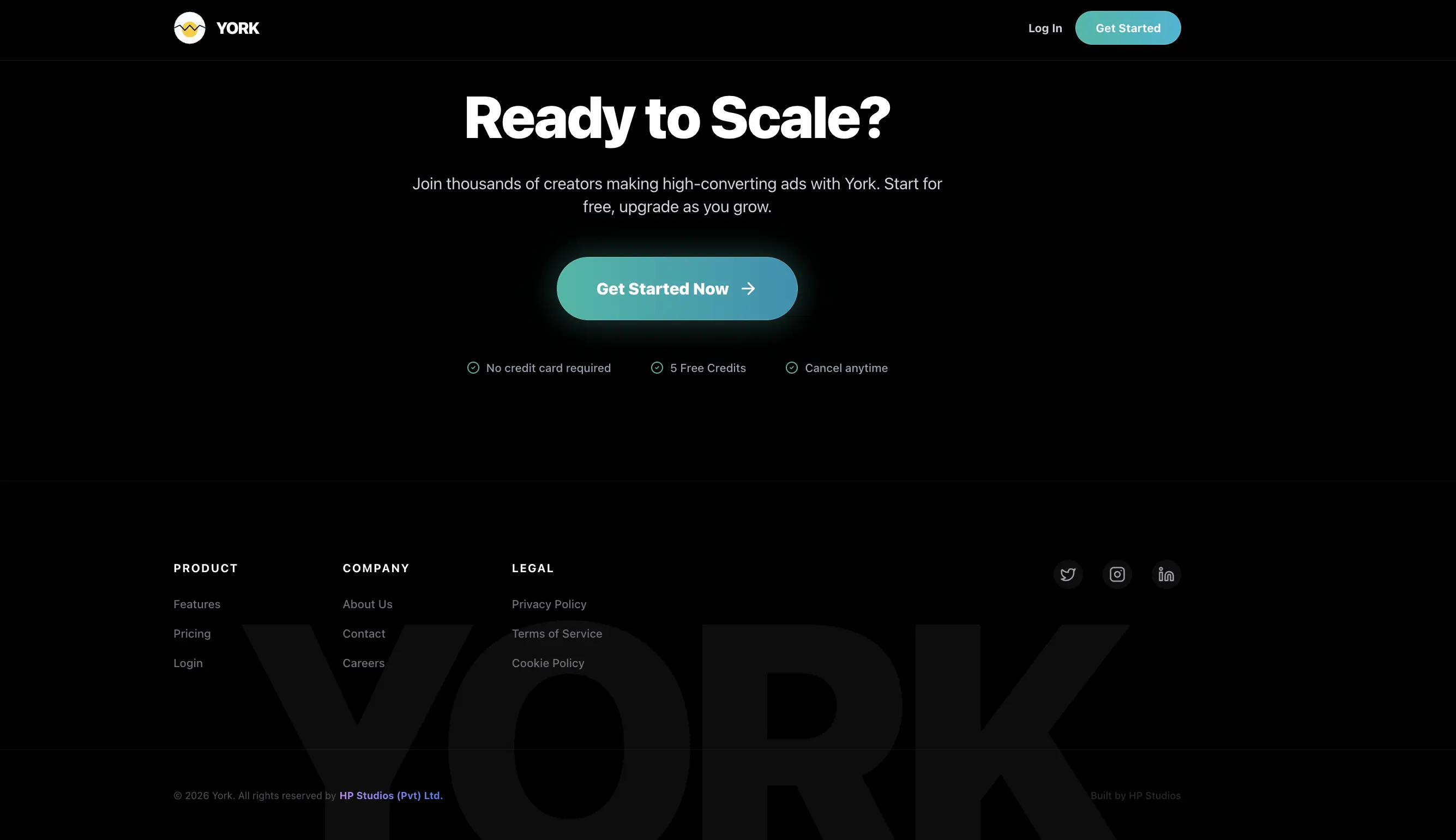 York product landing experience